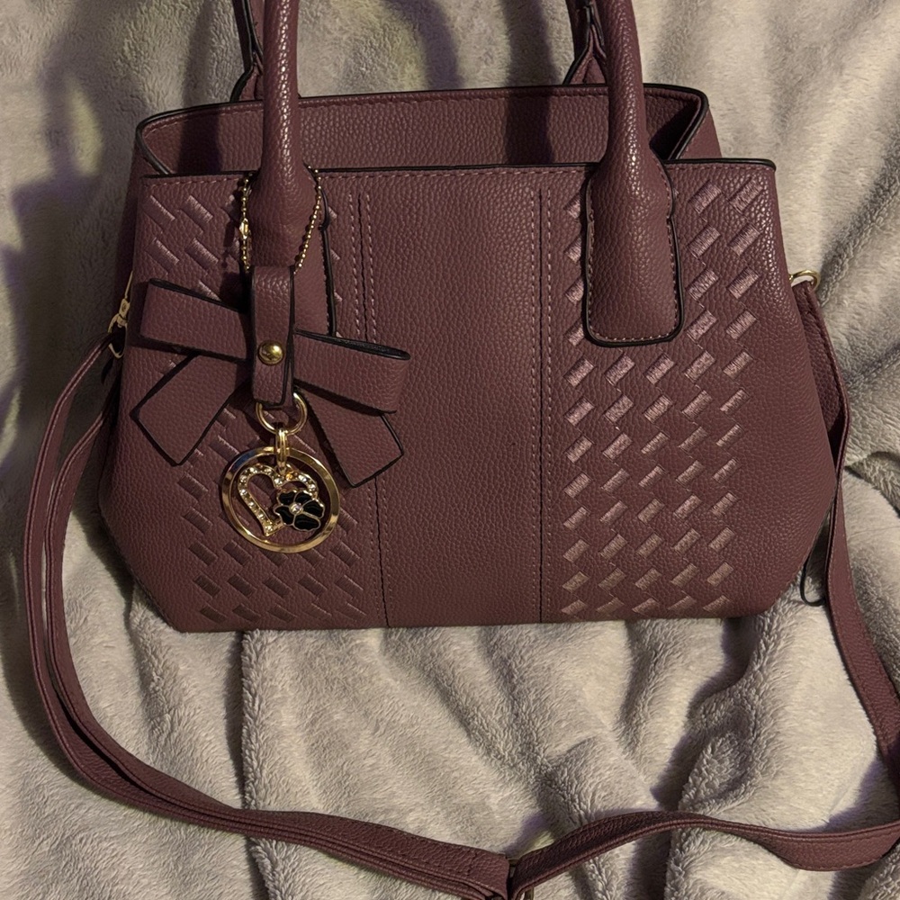 Elegant Mauve Handbag with Bow Accent